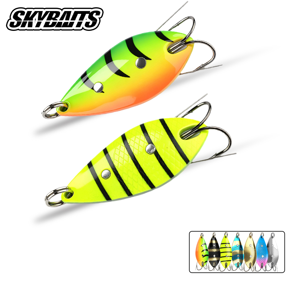 Fishing Lure Spinnerbait - SKYBAITS 51mm 13g マイクロスプーンベイト。トラウト用スプーンルアー。金属製シングルフック。淡水用。マイクロベールススピナールアー。合成素材。