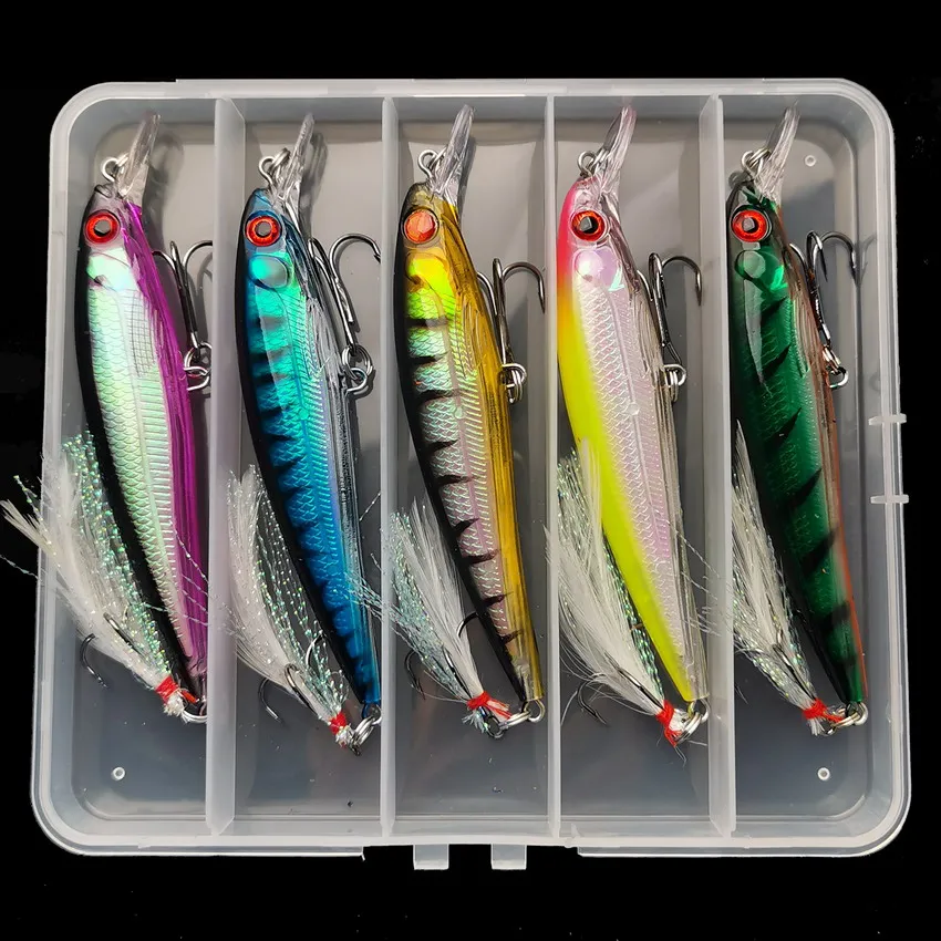 レーザー3Dアイズバイオニックミノー釣りルアー5個/箱 -  - Fishing Lure Accessories のレビューと価格