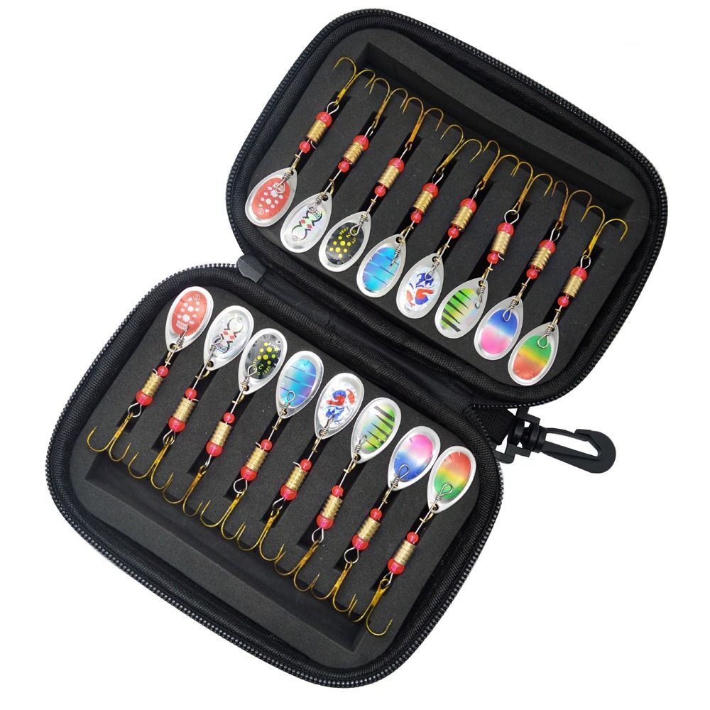 回転式のグリッタースピナー、釣り用ルアー収納ケース、人工金属 - Fishing Lure Spinnerbait のレビューと価格
